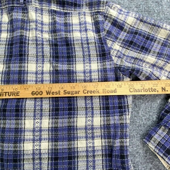 VTG Dockers Button Up Shirt Women’s Small Windowpane Plaid Long‎ Sleeves Cotton - Picture 10 of 12